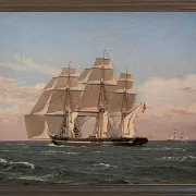 Christoffer Wilhelm Eckersberg – Die Korvette Najaden unter Segel 1833 | Giclée Kunstdruck gerahmt