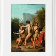 Christoffer Wilhelm Eckersberg – Drei spartanische Jungen üben Bogenschießen 1812 | Giclée Kunstdruck gerahmt