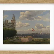 Christoffer Wilhelm Eckersberg – Ein Blick auf die schwedische Küste von den Stadtmauern von Kronborg gesehen 1829 | Giclée Kunstdruck gerahmt