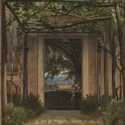 Christoffer Wilhelm Eckersberg – Eine Pergola in Italien 1814 | Giclée Kunstdruck gerahmt