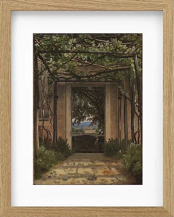 Christoffer Wilhelm Eckersberg – Eine Pergola in Italien 1814 | Giclée Kunstdruck gerahmt
