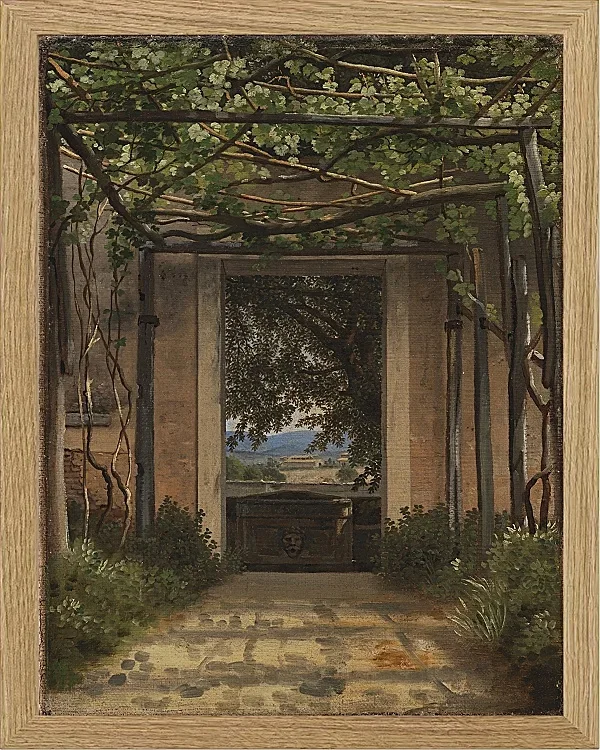 Christoffer Wilhelm Eckersberg – Eine Pergola in Italien 1814 | Giclée Kunstdruck gerahmt
