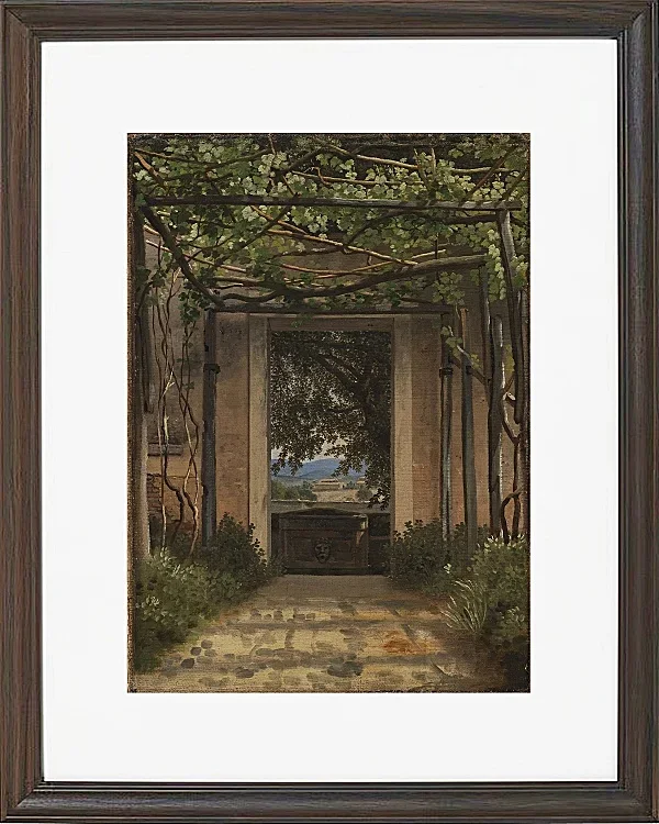 Christoffer Wilhelm Eckersberg – Eine Pergola in Italien 1814 | Giclée Kunstdruck gerahmt