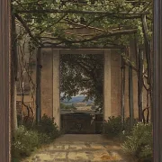 Christoffer Wilhelm Eckersberg – Eine Pergola in Italien 1814 | Giclée Kunstdruck gerahmt