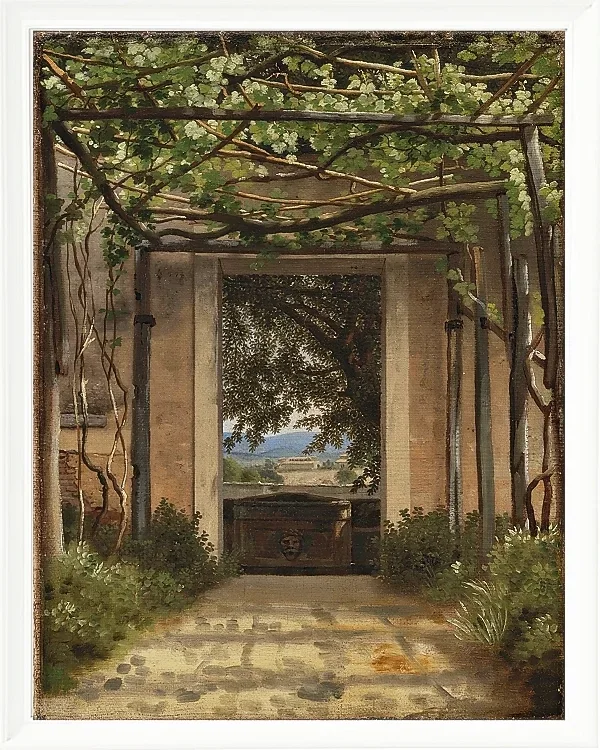Christoffer Wilhelm Eckersberg – Eine Pergola in Italien 1814 | Giclée Kunstdruck gerahmt