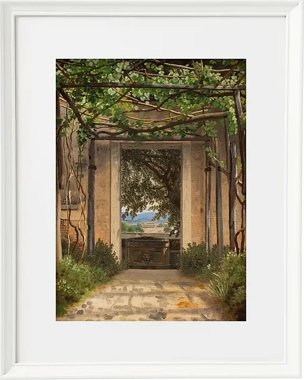 Christoffer Wilhelm Eckersberg – Eine Pergola in Italien 1814 | Giclée Kunstdruck gerahmt