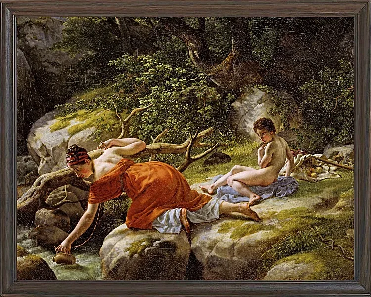 Christoffer Wilhelm Eckersberg – Hagar und Ismael in der Wüste 1812 | Giclée Kunstdruck gerahmt