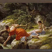 Christoffer Wilhelm Eckersberg – Hagar und Ismael in der Wüste 1812 | Giclée Kunstdruck gerahmt