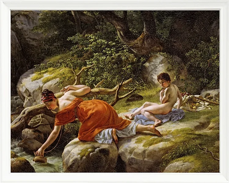 Christoffer Wilhelm Eckersberg – Hagar und Ismael in der Wüste 1812 | Giclée Kunstdruck gerahmt