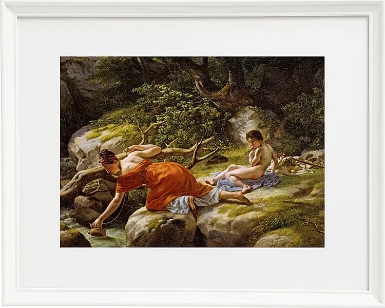 Christoffer Wilhelm Eckersberg – Hagar und Ismael in der Wüste 1812 | Giclée Kunstdruck gerahmt
