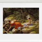 Christoffer Wilhelm Eckersberg – Hagar und Ismael in der Wüste 1812 | Giclée Kunstdruck gerahmt