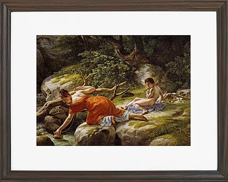 Christoffer Wilhelm Eckersberg – Hagar und Ismael in der Wüste 1812 | Giclée Kunstdruck gerahmt