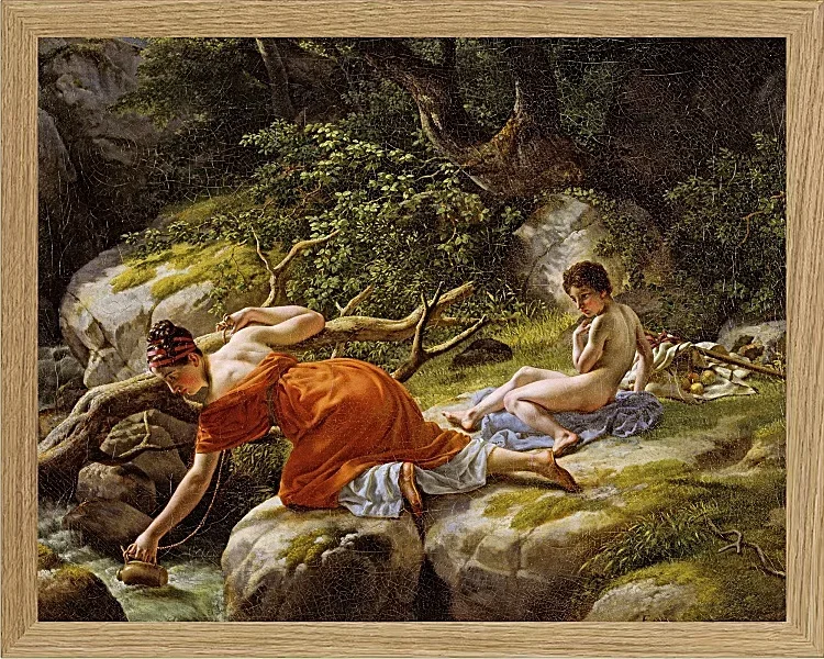 Christoffer Wilhelm Eckersberg – Hagar und Ismael in der Wüste 1812 | Giclée Kunstdruck gerahmt
