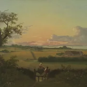 Christoffer Wilhelm Eckersberg – Landschaft mit Zaun, Insel Mon 1810 | Giclée Kunstdruck gerahmt