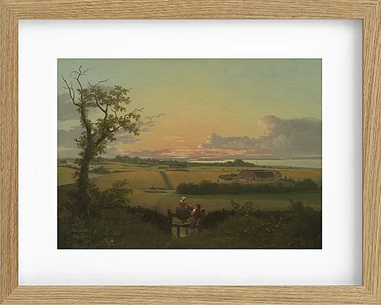 Christoffer Wilhelm Eckersberg – Landschaft mit Zaun, Insel Mon 1810 | Giclée Kunstdruck gerahmt