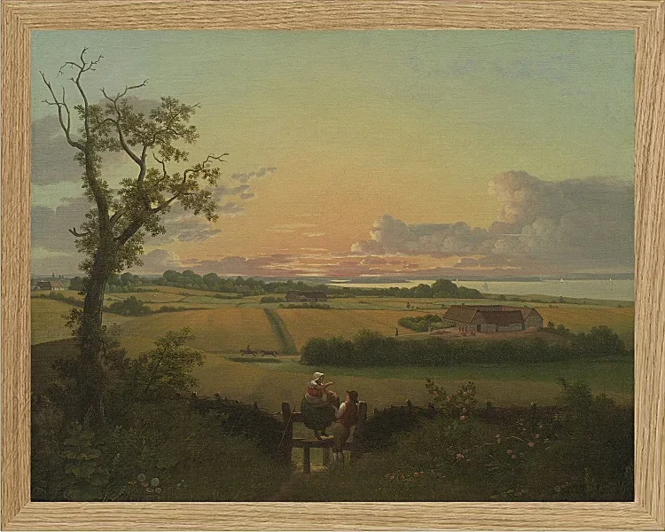 Christoffer Wilhelm Eckersberg – Landschaft mit Zaun, Insel Mon 1810 | Giclée Kunstdruck gerahmt