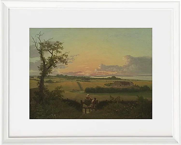 Christoffer Wilhelm Eckersberg – Landschaft mit Zaun, Insel Mon 1810 | Giclée Kunstdruck gerahmt