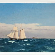 Christoffer Wilhelm Eckersberg – Meereslandschaft mit der Insel Hjelm 1827 | Giclée Kunstdruck gerahmt