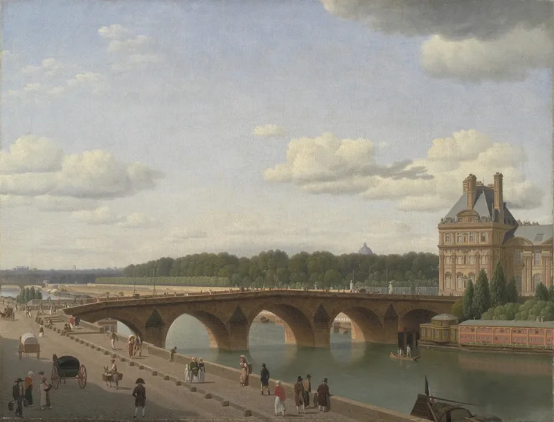 Christoffer Wilhelm Eckersberg – Pont Royal, vom Kai Voltaire aus gesehen 1812 | Giclée Kunstdruck gerahmt