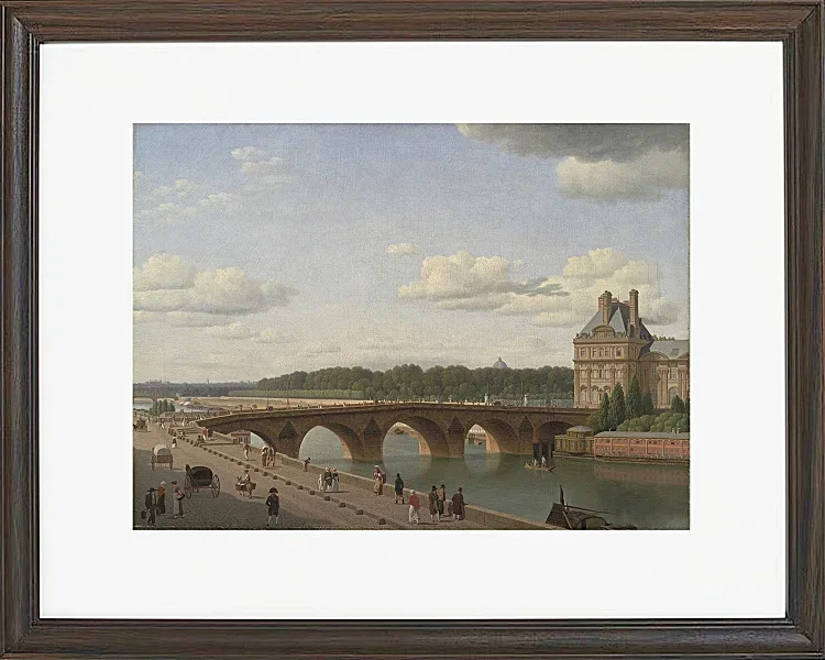 Christoffer Wilhelm Eckersberg – Pont Royal, vom Kai Voltaire aus gesehen 1812 | Giclée Kunstdruck gerahmt