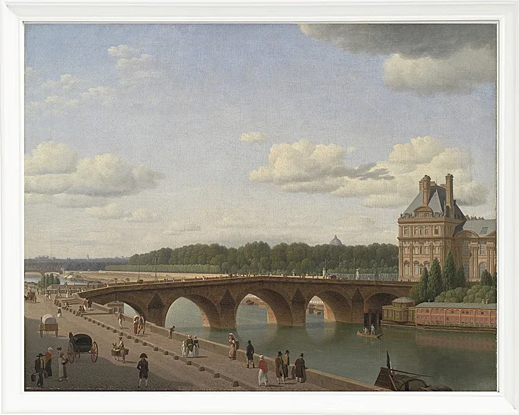 Christoffer Wilhelm Eckersberg – Pont Royal, vom Kai Voltaire aus gesehen 1812 | Giclée Kunstdruck gerahmt