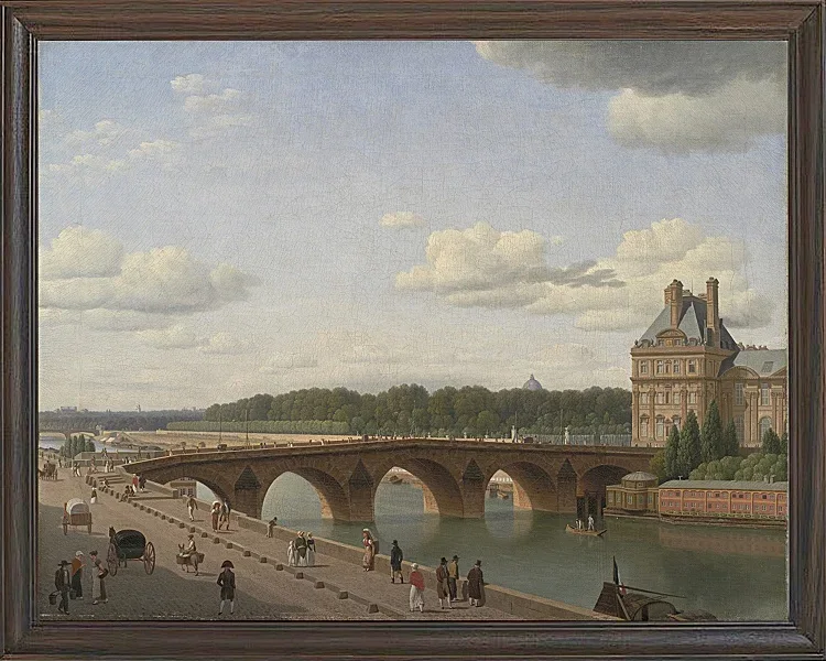 Christoffer Wilhelm Eckersberg – Pont Royal, vom Kai Voltaire aus gesehen 1812 | Giclée Kunstdruck gerahmt
