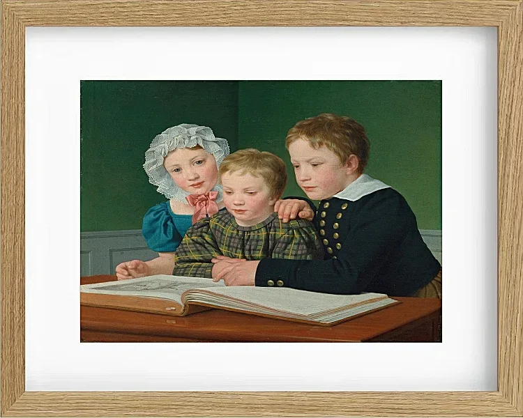 Christoffer Wilhelm Eckersberg – Porträt von C.F. Holmes Kinder 1832 | Giclée Kunstdruck gerahmt
