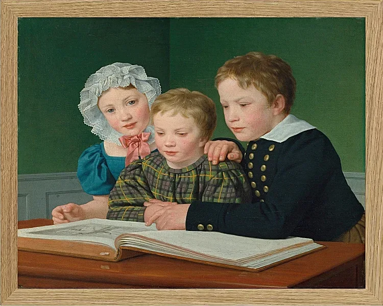 Christoffer Wilhelm Eckersberg – Porträt von C.F. Holmes Kinder 1832 | Giclée Kunstdruck gerahmt