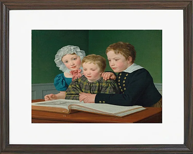 Christoffer Wilhelm Eckersberg – Porträt von C.F. Holmes Kinder 1832 | Giclée Kunstdruck gerahmt
