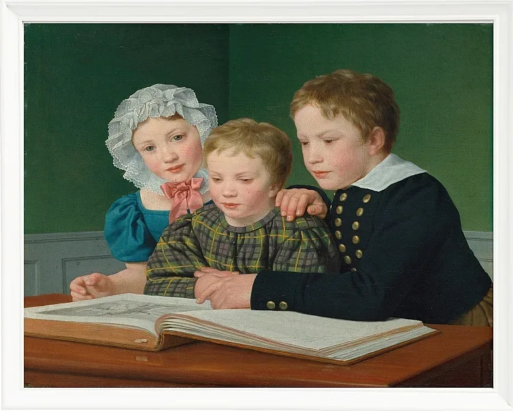 Christoffer Wilhelm Eckersberg – Porträt von C.F. Holmes Kinder 1832 | Giclée Kunstdruck gerahmt
