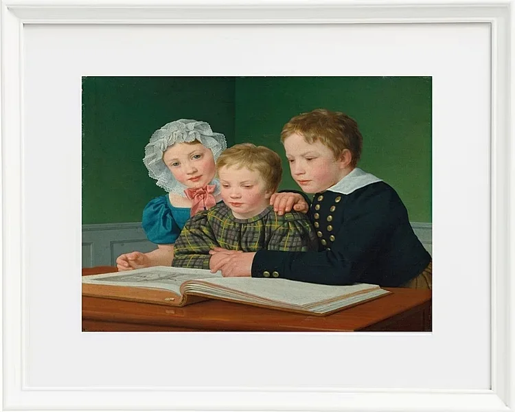 Christoffer Wilhelm Eckersberg – Porträt von C.F. Holmes Kinder 1832 | Giclée Kunstdruck gerahmt