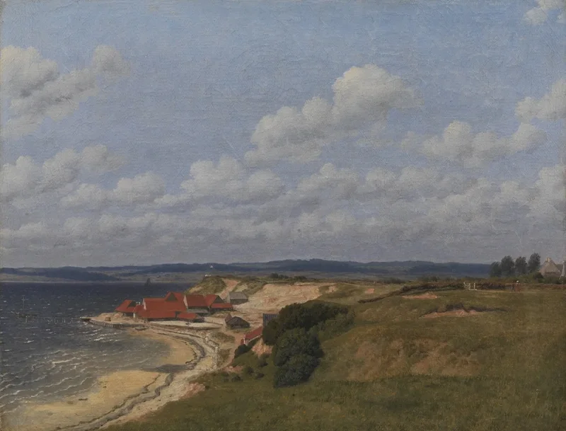 Christoffer Wilhelm Eckersberg – Regenbogen auf See und eine Kreuzungsjagd mit anderen Schiffen 1836 | Giclée Kunstdruck gerahmt