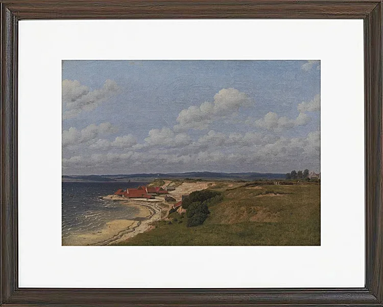 Christoffer Wilhelm Eckersberg – Regenbogen auf See und eine Kreuzungsjagd mit anderen Schiffen 1836 | Giclée Kunstdruck gerahmt