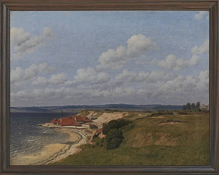 Christoffer Wilhelm Eckersberg – Regenbogen auf See und eine Kreuzungsjagd mit anderen Schiffen 1836 | Giclée Kunstdruck gerahmt