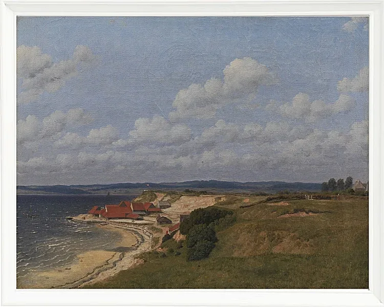 Christoffer Wilhelm Eckersberg – Regenbogen auf See und eine Kreuzungsjagd mit anderen Schiffen 1836 | Giclée Kunstdruck gerahmt
