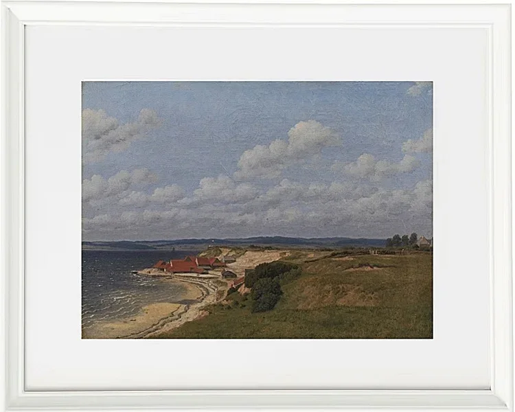 Christoffer Wilhelm Eckersberg – Regenbogen auf See und eine Kreuzungsjagd mit anderen Schiffen 1836 | Giclée Kunstdruck gerahmt