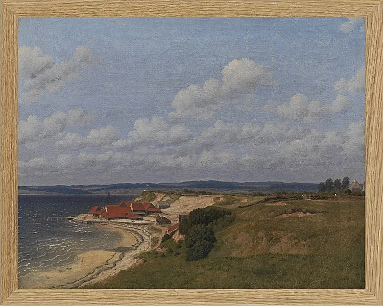 Christoffer Wilhelm Eckersberg – Regenbogen auf See und eine Kreuzungsjagd mit anderen Schiffen 1836 | Giclée Kunstdruck gerahmt