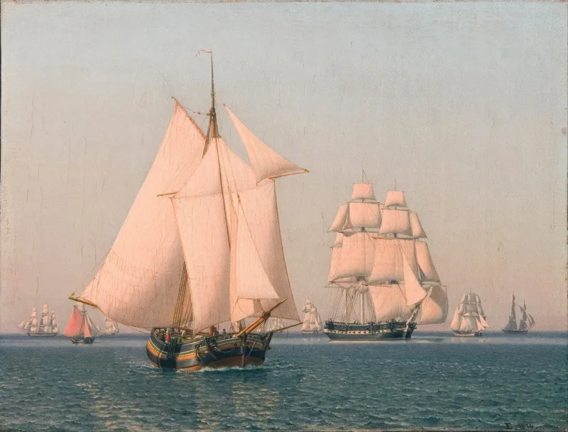 Christoffer Wilhelm Eckersberg – Schiffe unter Segeln 1836 | Giclée Kunstdruck gerahmt
