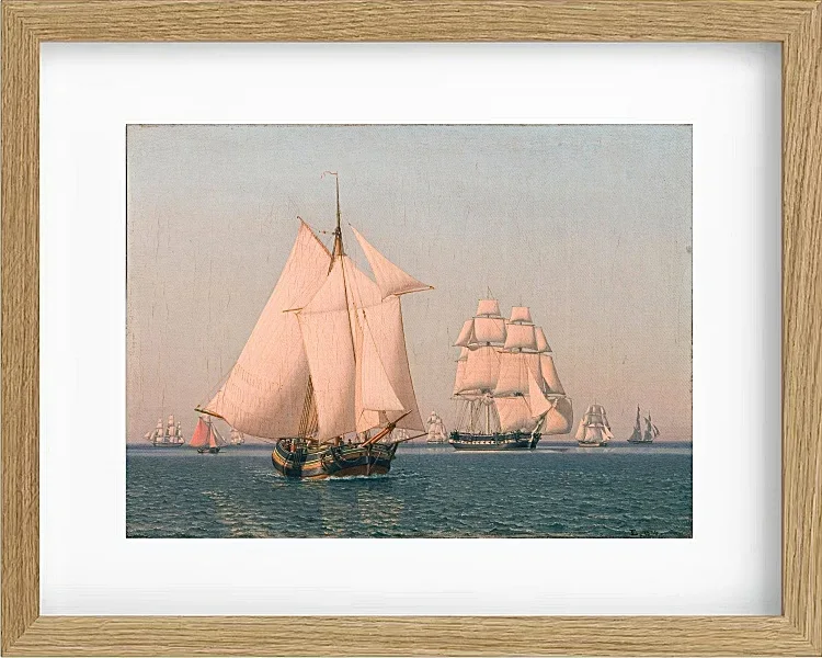 Christoffer Wilhelm Eckersberg – Schiffe unter Segeln 1836 | Giclée Kunstdruck gerahmt