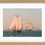 Christoffer Wilhelm Eckersberg – Schiffe unter Segeln 1836 | Giclée Kunstdruck gerahmt