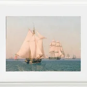 Christoffer Wilhelm Eckersberg – Schiffe unter Segeln 1836 | Giclée Kunstdruck gerahmt
