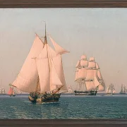 Christoffer Wilhelm Eckersberg – Schiffe unter Segeln 1836 | Giclée Kunstdruck gerahmt