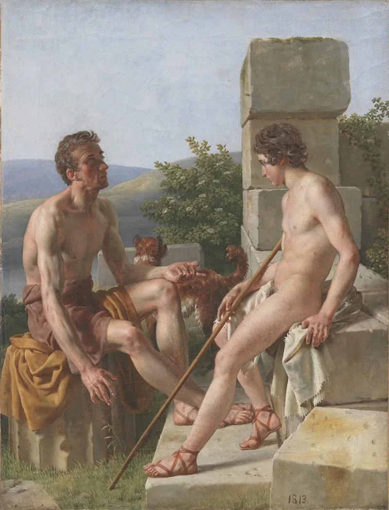 Christoffer Wilhelm Eckersberg – Zwei Hirten 1813 | Giclée Kunstdruck gerahmt