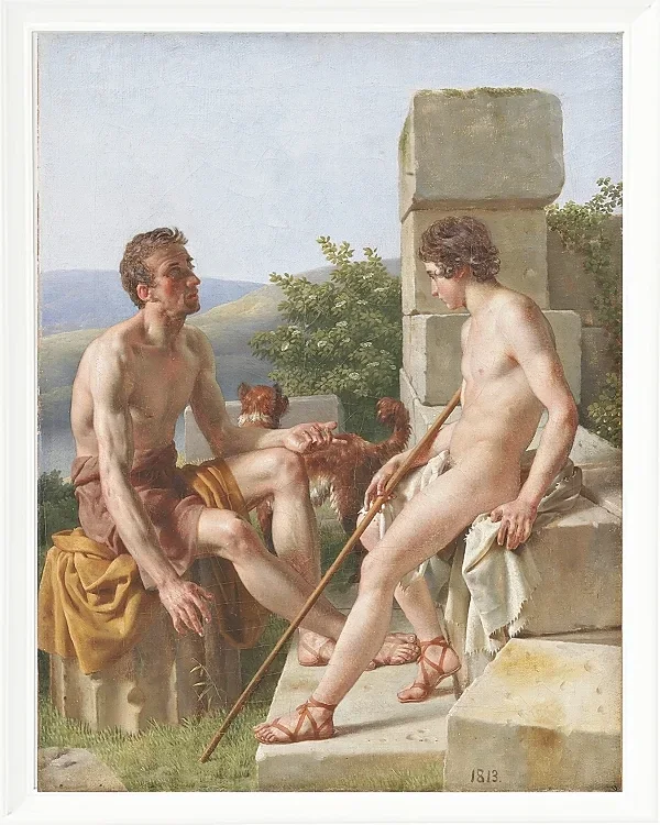 Christoffer Wilhelm Eckersberg – Zwei Hirten 1813 | Giclée Kunstdruck gerahmt