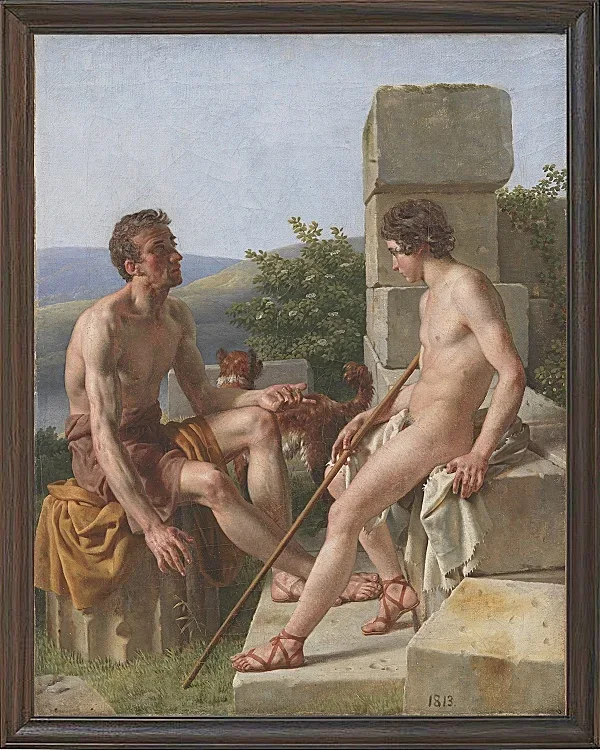 Christoffer Wilhelm Eckersberg – Zwei Hirten 1813 | Giclée Kunstdruck gerahmt