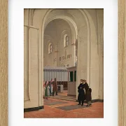 Constantin Hansen – Das Innere der St.Bendt-Kirche in Ringsted 1829 | Giclée Kunstdruck gerahmt
