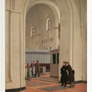 Constantin Hansen – Das Innere der St.Bendt-Kirche in Ringsted 1829 | Giclée Kunstdruck gerahmt