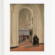 Constantin Hansen – Das Innere der St.Bendt-Kirche in Ringsted 1829 | Giclée Kunstdruck gerahmt