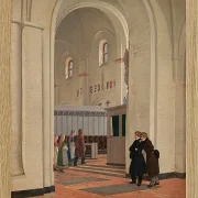 Constantin Hansen – Das Innere der St.Bendt-Kirche in Ringsted 1829 | Giclée Kunstdruck gerahmt