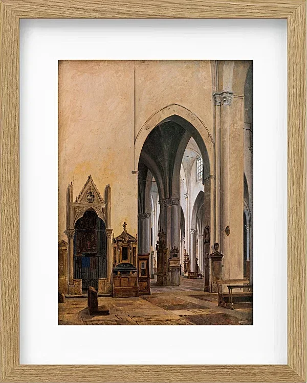 Constantin Hansen – Das Innere von S. Maria Minerva in Rom 1839 | Giclée Kunstdruck gerahmt
